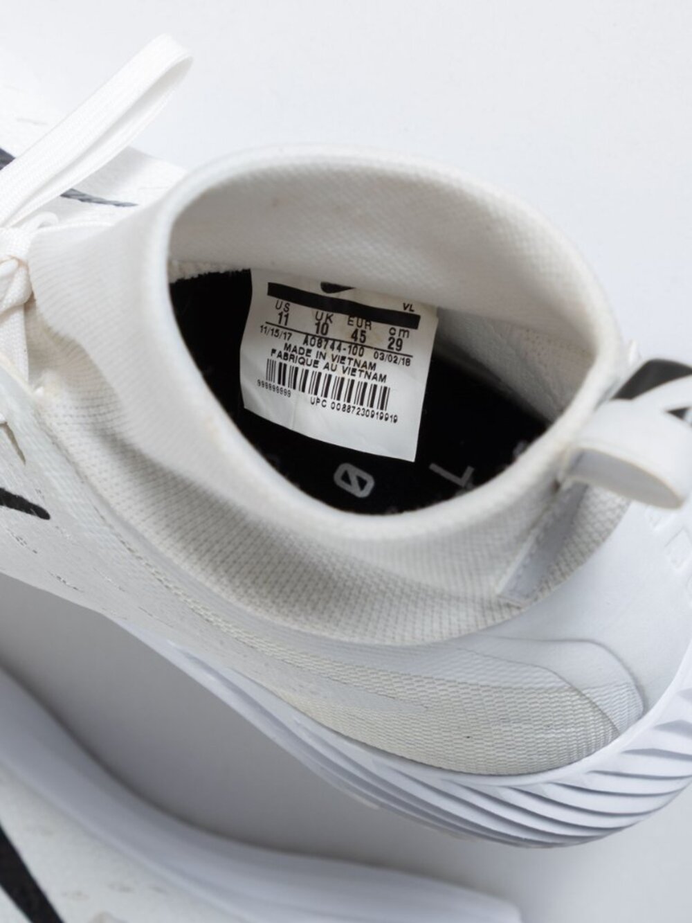 Nike Vapor Untouchable Speed Turf 2 White Mens Size 11 Football AO8744-100 - Picture 10 of 10